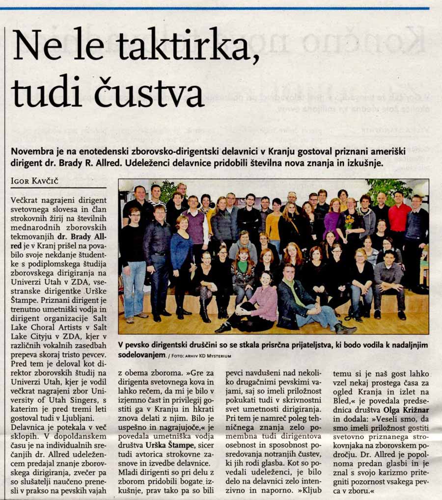 Članek v Gorenjskem glasu